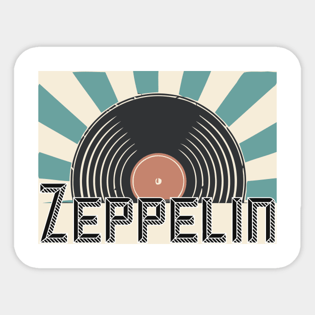 Retro band Zepplin and Classic Sticker by jargony